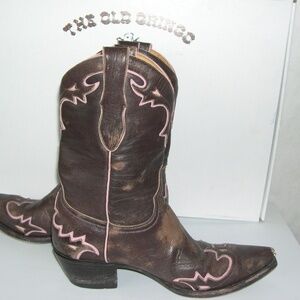 Old Gringo Cowboy Boots Size 8.5 Width B Color: Chocolate/Pink